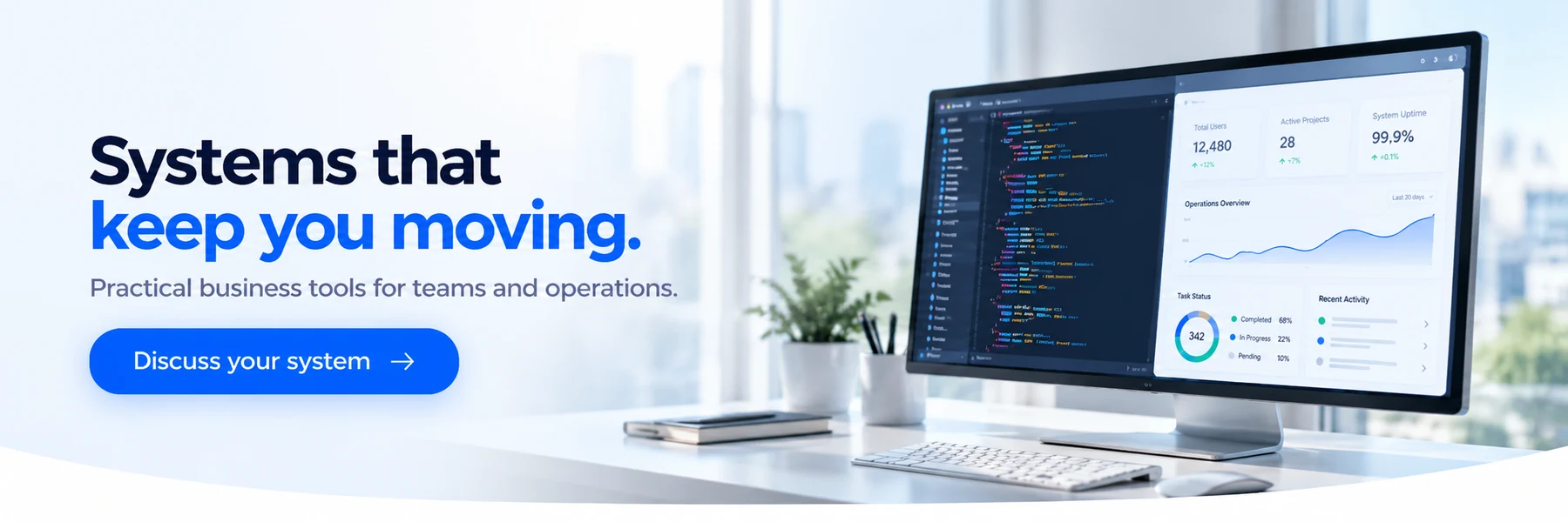 Systems that keep you moving. Practical business tools for teams and operations.